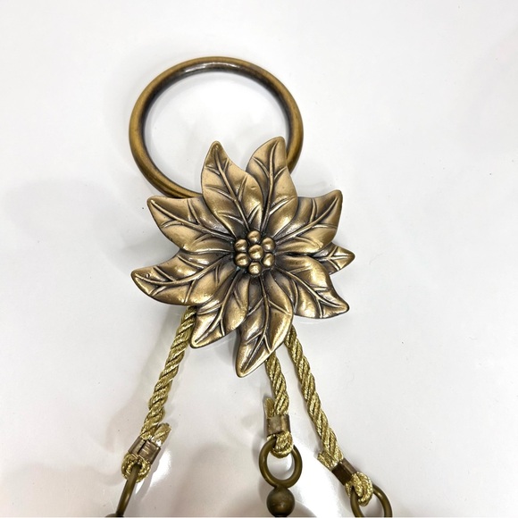 Christmas Brass Poinsettia And 3 Bells Decor - Picture 4 of 9